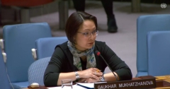 Gaukhar Mukhatzhanova testifies before the UN Security Council